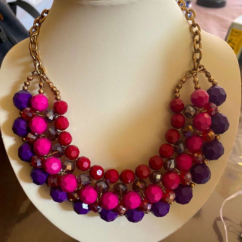 Purple and Pink beaded necklace